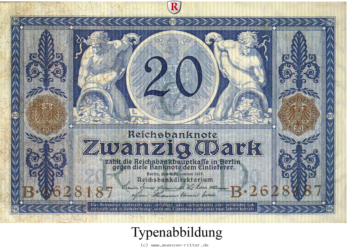 Klicken Sie auf das Bild um es auf Ihrem Rechner zu speichern 1-weltkrieg-1914-1918-20-mark/rb53.jpg