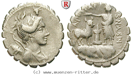 Klicken Sie auf das Bild um es auf Ihrem Rechner zu speichern a-postumius-denar-serratus/40593.jpg
