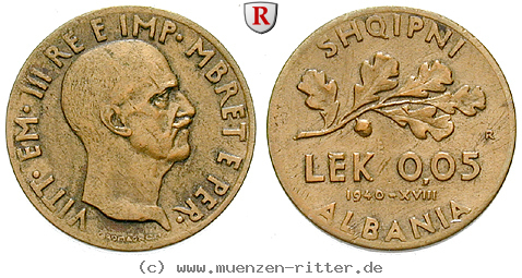 Klicken Sie auf das Bild um es auf Ihrem Rechner zu speichern albanien-vittorio-emanuele-iii-0-05-lek/64762.jpg