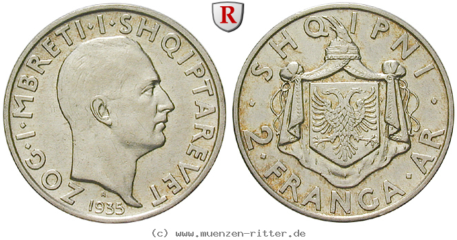 Klicken Sie auf das Bild um es auf Ihrem Rechner zu speichern albanien-zogu-i-2-franga-ari/64689.jpg