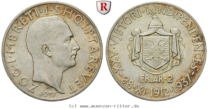 Klicken Sie auf das Bild um es auf Ihrem Rechner zu speichern albanien-zogu-i-2-franga-ari/64694.jpg