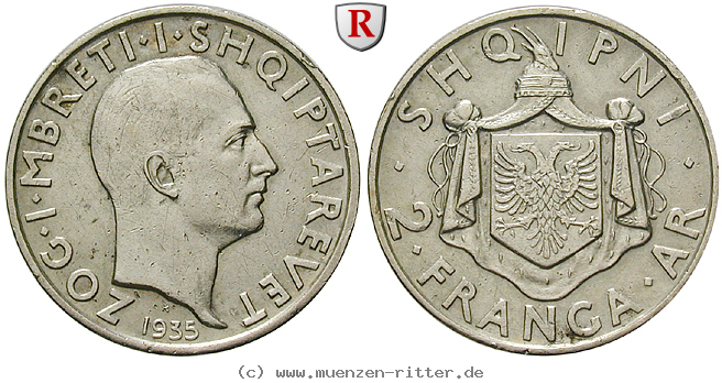 Klicken Sie auf das Bild um es auf Ihrem Rechner zu speichern albanien-zogu-i-2-franga-ari/64707.jpg