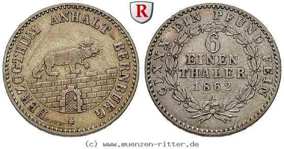 Klicken Sie auf das Bild um es auf Ihrem Rechner zu speichern anhalt-alexander-carl-1-6-taler/21407.jpg
