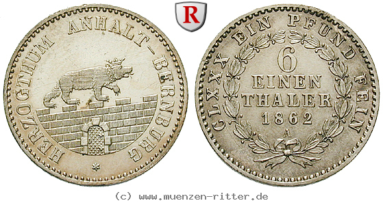 Klicken Sie auf das Bild um es auf Ihrem Rechner zu speichern anhalt-alexander-carl-1-6-taler/22352.jpg