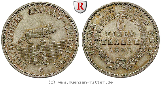 Klicken Sie auf das Bild um es auf Ihrem Rechner zu speichern anhalt-alexander-carl-1-6-taler/81607.jpg