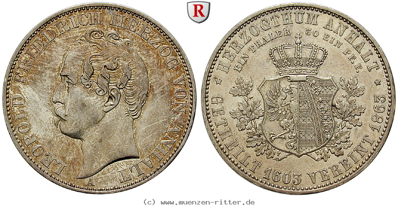 Klicken Sie auf das Bild um es auf Ihrem Rechner zu speichern anhalt-leopold-friedrich-vereinstaler/102644.jpg