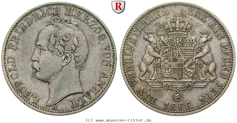 Klicken Sie auf das Bild um es auf Ihrem Rechner zu speichern anhalt-leopold-friedrich-vereinstaler/82433.jpg