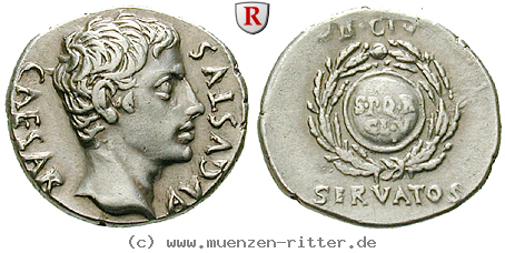 Klicken Sie auf das Bild um es auf Ihrem Rechner zu speichern augustus-denar/31185.jpg