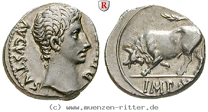 Klicken Sie auf das Bild um es auf Ihrem Rechner zu speichern augustus-denar/76274.jpg