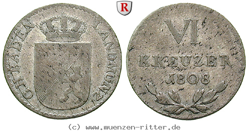 Klicken Sie auf das Bild um es auf Ihrem Rechner zu speichern baden-carl-friedrich-6-kreuzer/30038.jpg