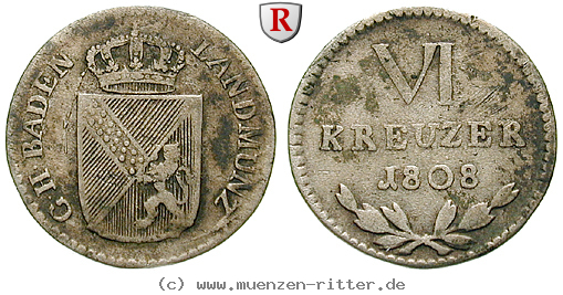 Klicken Sie auf das Bild um es auf Ihrem Rechner zu speichern baden-carl-friedrich-6-kreuzer/48231.jpg
