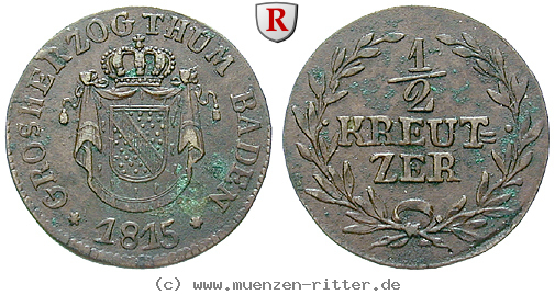 Klicken Sie auf das Bild um es auf Ihrem Rechner zu speichern baden-carl-ludwig-friedrich-1-2-kreuzer/30337.jpg