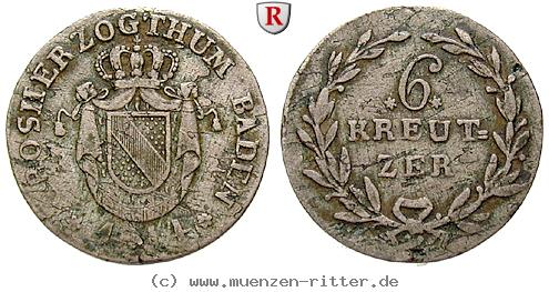 Klicken Sie auf das Bild um es auf Ihrem Rechner zu speichern baden-carl-ludwig-friedrich-6-kreuzer/30341.jpg