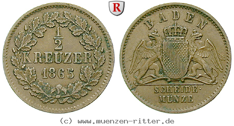 Klicken Sie auf das Bild um es auf Ihrem Rechner zu speichern baden-friedrich-i-1-2-kreuzer/36298.jpg