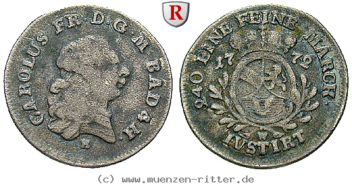Klicken Sie auf das Bild um es auf Ihrem Rechner zu speichern baden-karl-friedrich-5-kreuzer/30338.jpg