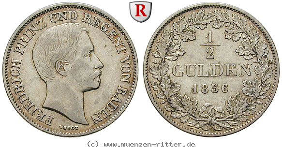 Klicken Sie auf das Bild um es auf Ihrem Rechner zu speichern baden-karl-leopold-friedrich-1-2-gulden/97294.jpg