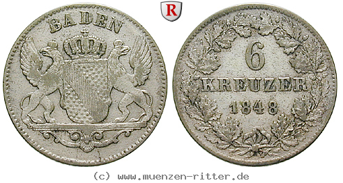 Klicken Sie auf das Bild um es auf Ihrem Rechner zu speichern baden-karl-leopold-friedrich-6-kreuzer/85014.jpg