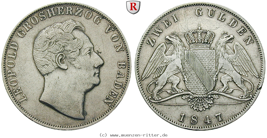 Klicken Sie auf das Bild um es auf Ihrem Rechner zu speichern baden-karl-leopold-friedrich-doppelgulden/72463.jpg