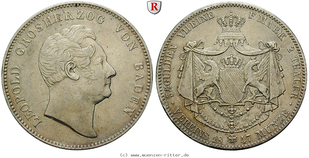 Klicken Sie auf das Bild um es auf Ihrem Rechner zu speichern baden-karl-leopold-friedrich-vereinsdoppeltaler/88128.jpg