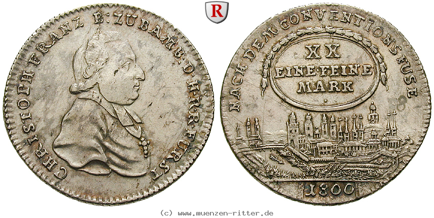 Klicken Sie auf das Bild um es auf Ihrem Rechner zu speichern bamberg-bistum-christoph-franz-von-buseck-1-2-konventionstaler/36123.jpg