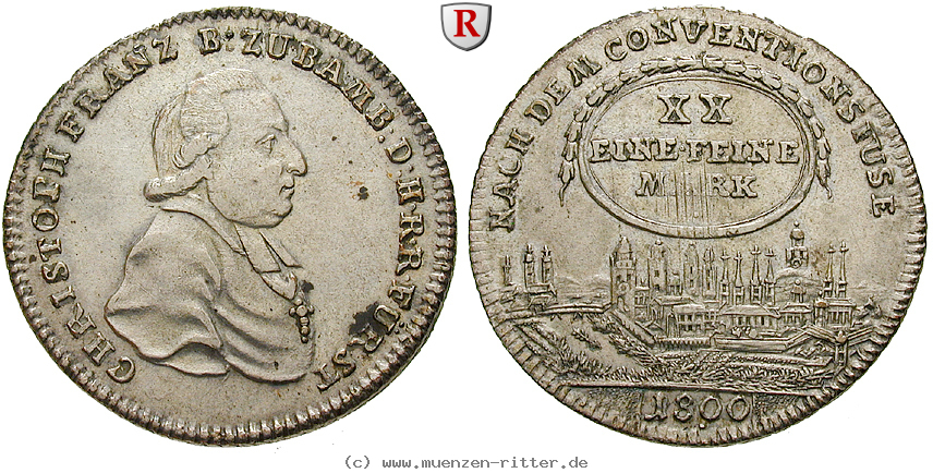 Klicken Sie auf das Bild um es auf Ihrem Rechner zu speichern bamberg-bistum-christoph-franz-von-buseck-1-2-konventionstaler/47044.jpg