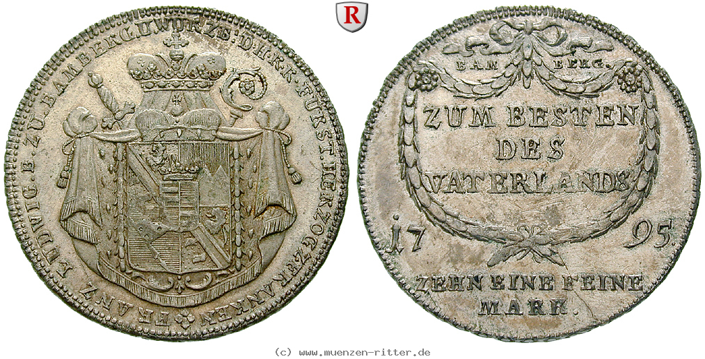 Klicken Sie auf das Bild um es auf Ihrem Rechner zu speichern bamberg-bistum-franz-ludwig-von-erthal-taler/71341.jpg