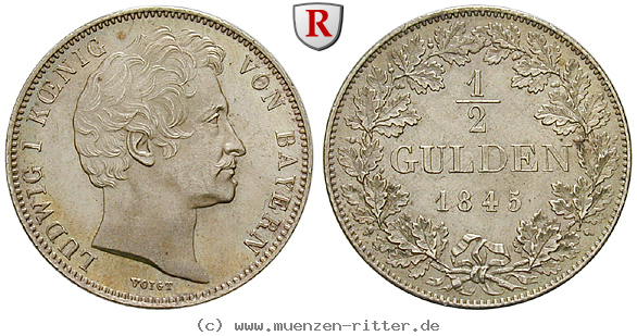 Klicken Sie auf das Bild um es auf Ihrem Rechner zu speichern bayern-ludwig-i-1-2-gulden/35930.jpg