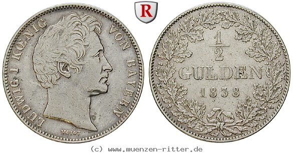 Klicken Sie auf das Bild um es auf Ihrem Rechner zu speichern bayern-ludwig-i-1-2-gulden/82344.jpg