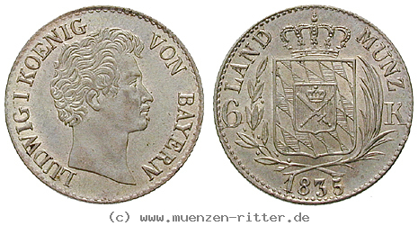 Klicken Sie auf das Bild um es auf Ihrem Rechner zu speichern bayern-ludwig-i-6-kreuzer/22425.jpg