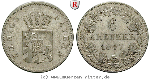 Klicken Sie auf das Bild um es auf Ihrem Rechner zu speichern bayern-ludwig-i-6-kreuzer/85400.jpg