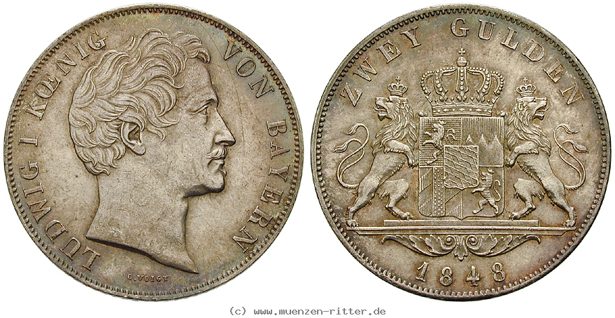 Klicken Sie auf das Bild um es auf Ihrem Rechner zu speichern bayern-ludwig-i-doppelgulden/22431.jpg