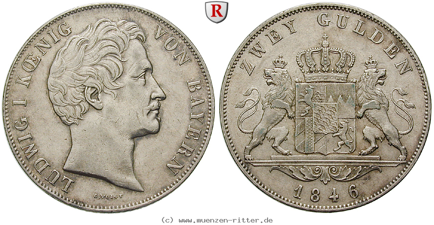 Klicken Sie auf das Bild um es auf Ihrem Rechner zu speichern bayern-ludwig-i-doppelgulden/85023.jpg
