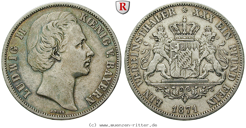 Klicken Sie auf das Bild um es auf Ihrem Rechner zu speichern bayern-ludwig-ii-vereinstaler/15664.jpg
