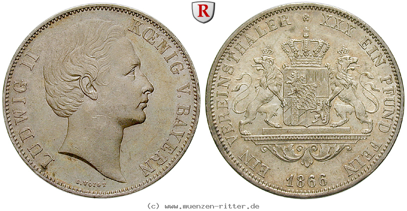Klicken Sie auf das Bild um es auf Ihrem Rechner zu speichern bayern-ludwig-ii-vereinstaler/51389.jpg