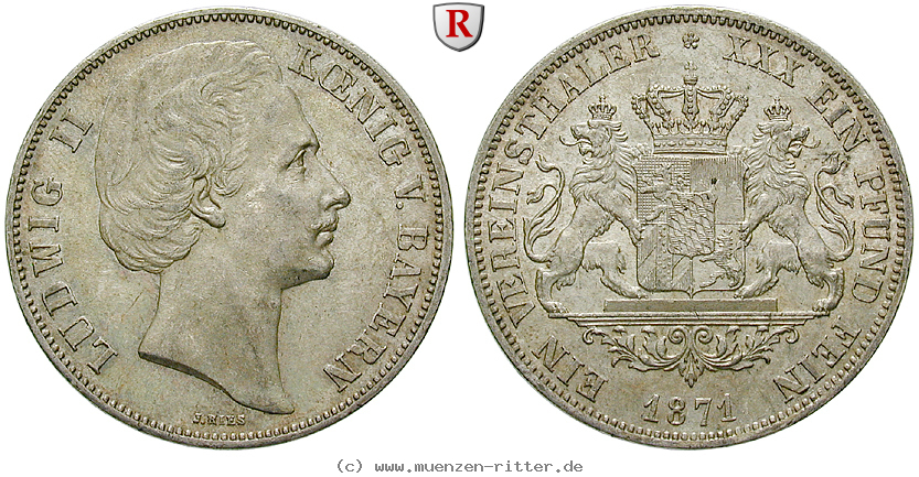 Klicken Sie auf das Bild um es auf Ihrem Rechner zu speichern bayern-ludwig-ii-vereinstaler/67175.jpg