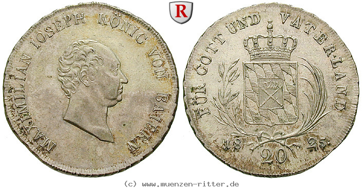 Klicken Sie auf das Bild um es auf Ihrem Rechner zu speichern bayern-maximilian-i-joseph-20-kreuzer/51383.jpg