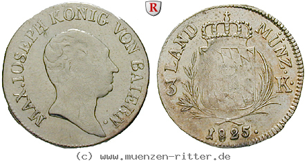 Klicken Sie auf das Bild um es auf Ihrem Rechner zu speichern bayern-maximilian-i-joseph-3-kreuzer/36274.jpg