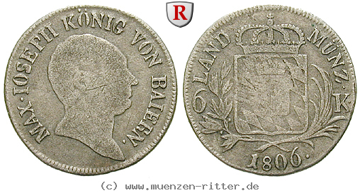 Klicken Sie auf das Bild um es auf Ihrem Rechner zu speichern bayern-maximilian-i-joseph-6-kreuzer/35924.jpg