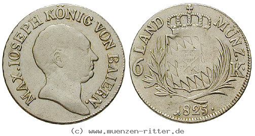 Klicken Sie auf das Bild um es auf Ihrem Rechner zu speichern bayern-maximilian-i-joseph-6-kreuzer/43065.jpg