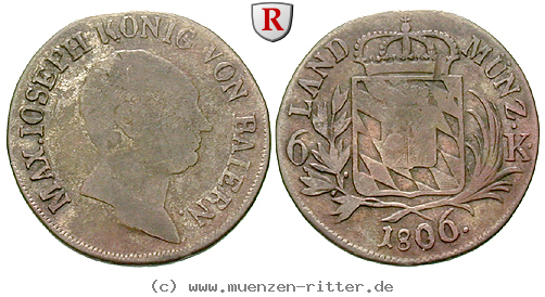 Klicken Sie auf das Bild um es auf Ihrem Rechner zu speichern bayern-maximilian-i-joseph-6-kreuzer/eadt2272.jpg