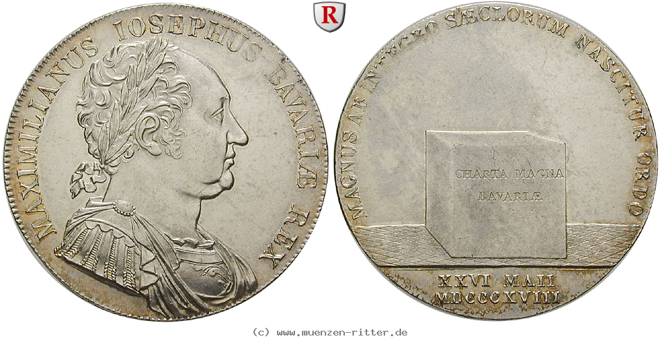 Klicken Sie auf das Bild um es auf Ihrem Rechner zu speichern bayern-maximilian-i-joseph-konventionstaler/51273.jpg