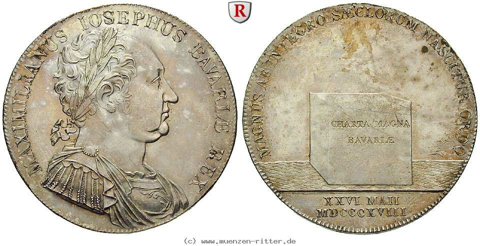 Klicken Sie auf das Bild um es auf Ihrem Rechner zu speichern bayern-maximilian-i-joseph-konventionstaler/74661.jpg