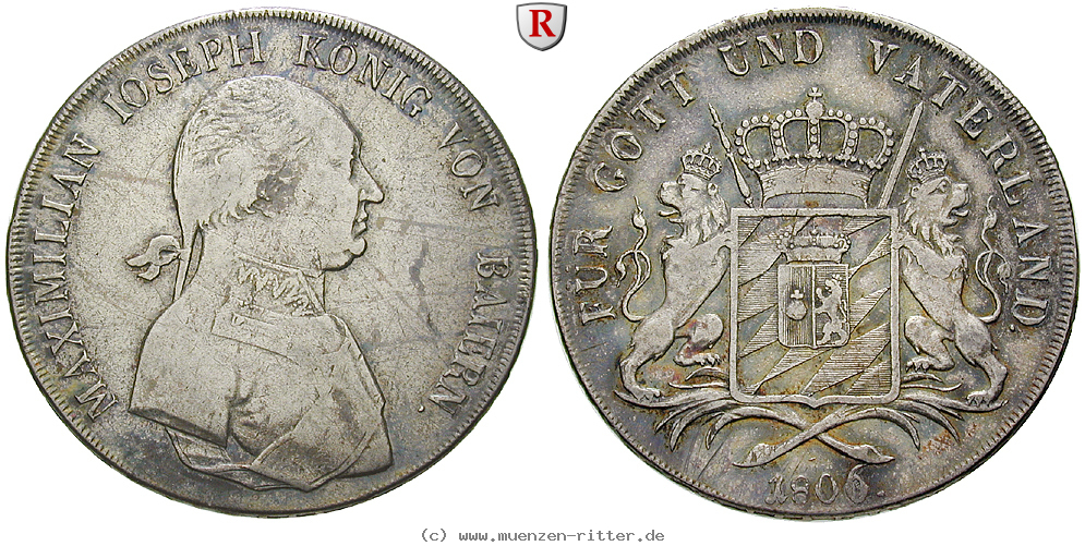 Klicken Sie auf das Bild um es auf Ihrem Rechner zu speichern bayern-maximilian-i-joseph-konventionstaler/84135.jpg