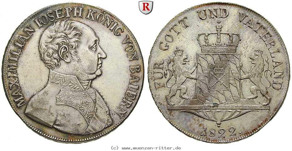 Klicken Sie auf das Bild um es auf Ihrem Rechner zu speichern bayern-maximilian-i-joseph-konventionstaler/84137.jpg