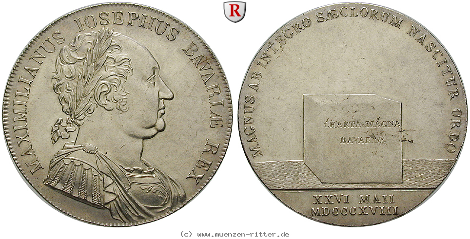 Klicken Sie auf das Bild um es auf Ihrem Rechner zu speichern bayern-maximilian-i-joseph-konventionstaler/93241.jpg