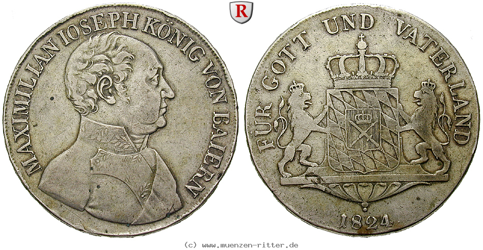 Klicken Sie auf das Bild um es auf Ihrem Rechner zu speichern bayern-maximilian-i-joseph-konventionstaler/93243.jpg