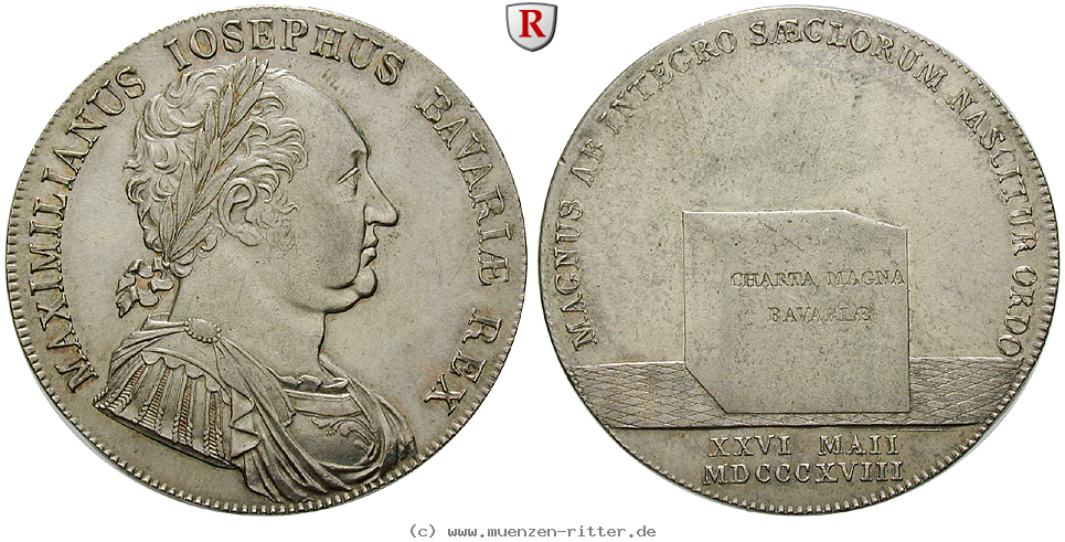 Klicken Sie auf das Bild um es auf Ihrem Rechner zu speichern bayern-maximilian-i-joseph-konventionstaler/94135.jpg