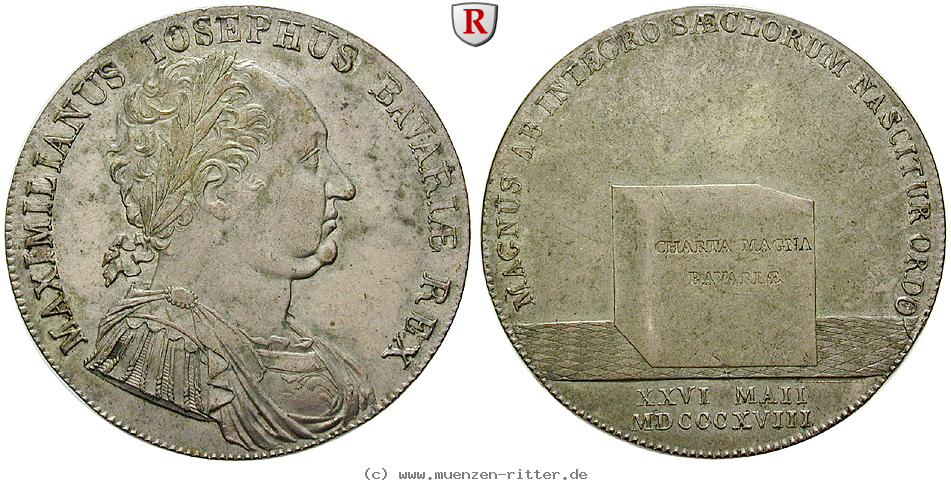 Klicken Sie auf das Bild um es auf Ihrem Rechner zu speichern bayern-maximilian-i-joseph-konventionstaler/98403.jpg