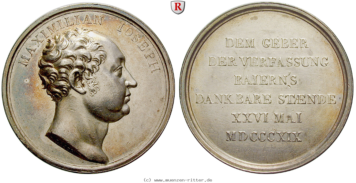 Klicken Sie auf das Bild um es auf Ihrem Rechner zu speichern bayern-maximilian-i-joseph-silbermedaille/35501.jpg