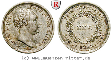 Klicken Sie auf das Bild um es auf Ihrem Rechner zu speichern bayern-maximilian-i-joseph-silbermedaille/36424.jpg